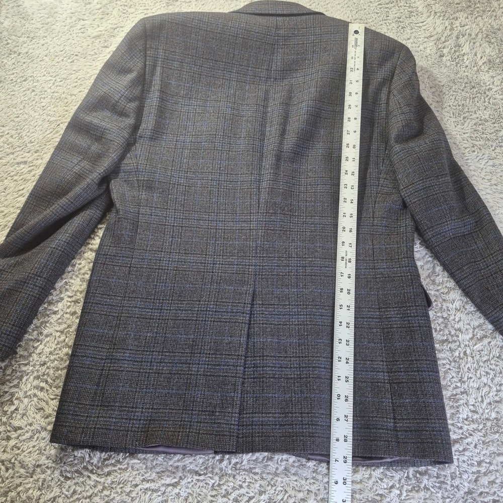 Lauren Ralph Lauren Glen Plaid Wool Blazer 39R Mens Charcoal Blue Sport Coat - Picture 7 of 9
